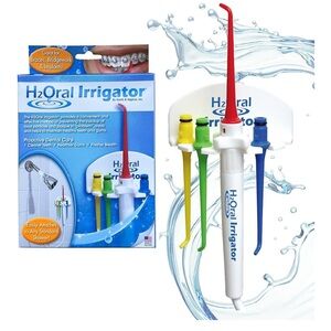 H2Oral Irrigator/Water Pik for the Shower with Multi-Color Tips
